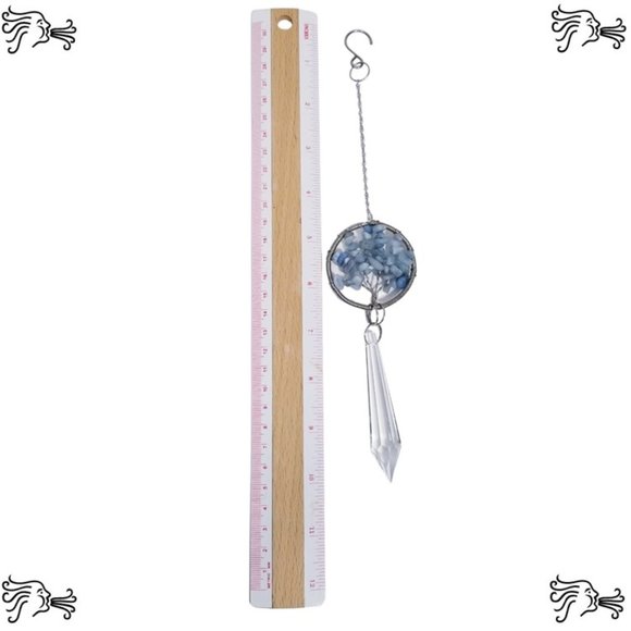 Blue Jasper Natural Stone Sun Catcher Crystal Prisms Tree of Life Chakra - Picture 1 of 2
